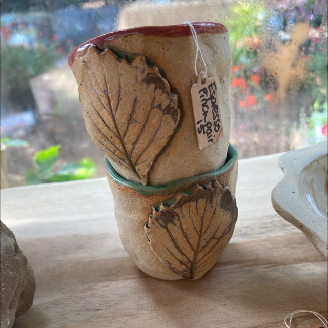 Small clay espresso pinch pair