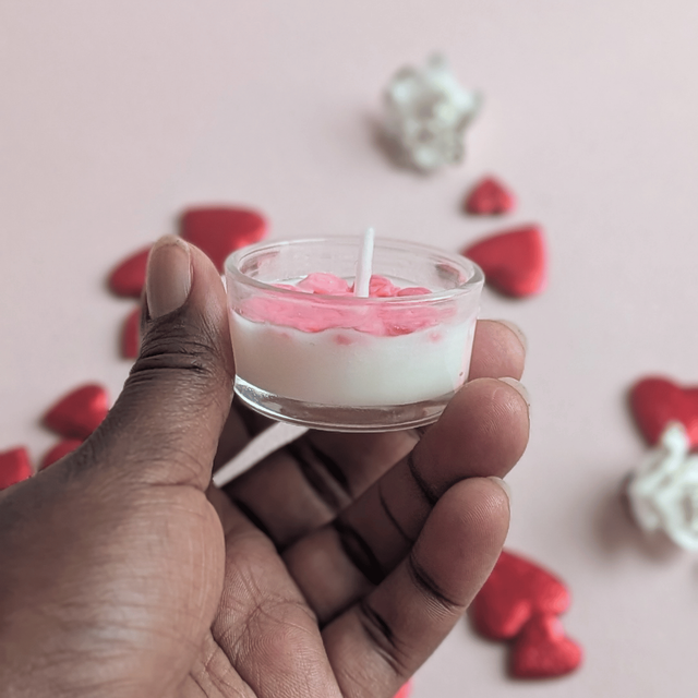 🕯️ Bougie chauffe-plat rose 16g – Vanille