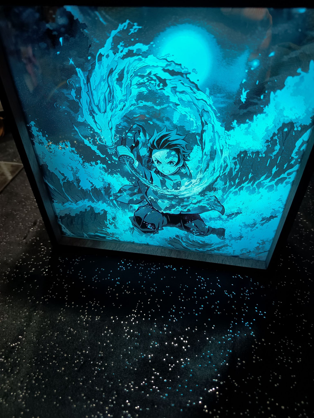 Cadre lumineux 20x20 thème "Demon Slayer"