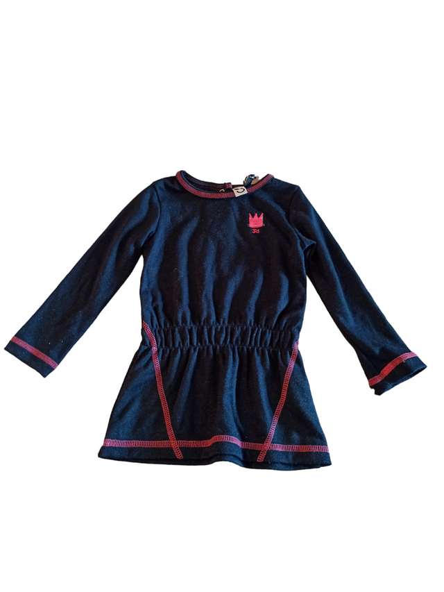 Robe bleu marine pailleté 3/6 mois (3 pommes)