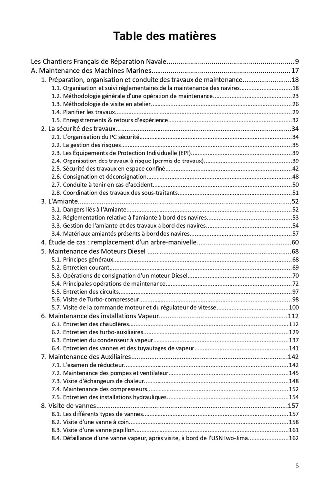 a- Tarif étudiant - Maintenance, Passage en Cale sèche & Essais des Navires