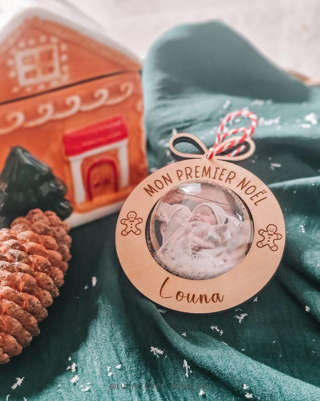 Boule de Noël personnalisée - photo façon boule à neige