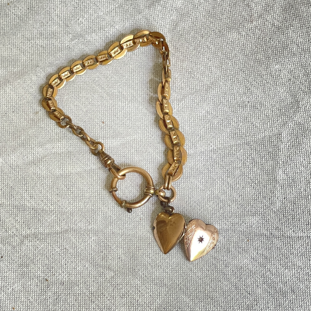 Jugendstil  Doublé Gold Kette mit Medallion