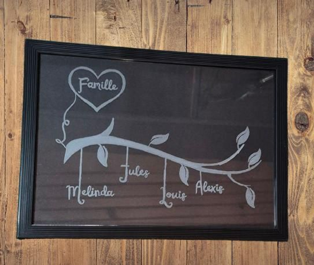 Cadre personnalise graver en verre 