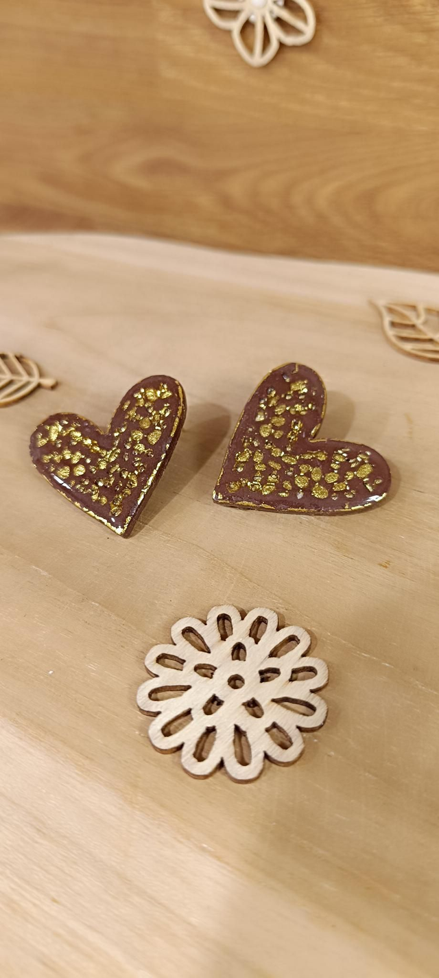Boucles d'oreilles - coeur éclat doré