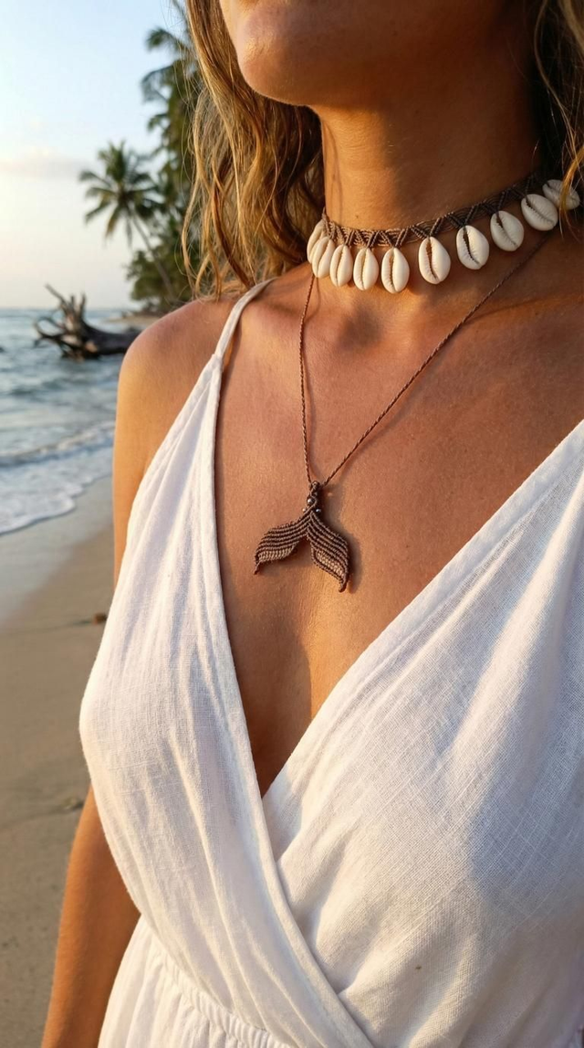 Choker e colar rabo de sereia