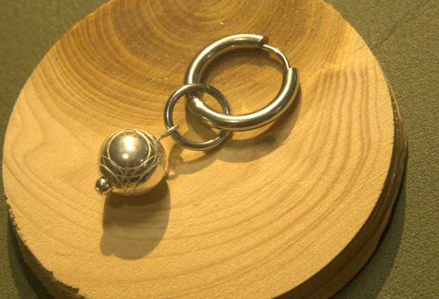 Best Seller ! - "Petanca" - Mono - Créole ou Pendentif, "Pétanque" - Plaqué Argent, Acier Inoxydable (Boucle à l'Unité)