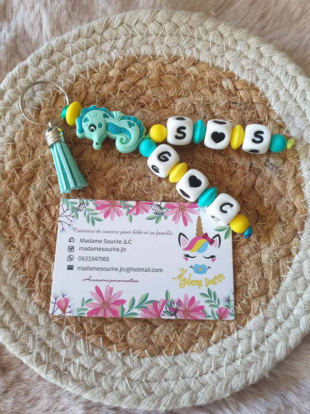 Porte Clés 2 branches liées Hippocampe