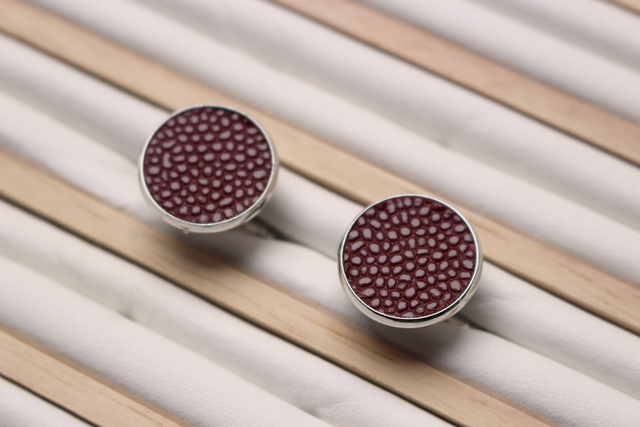 Boutons de Manchettes - BordeauxGrainé