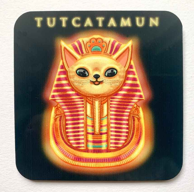 Untersetzer / Coaster "TutCatAmun" from the series "Artsy Cats"