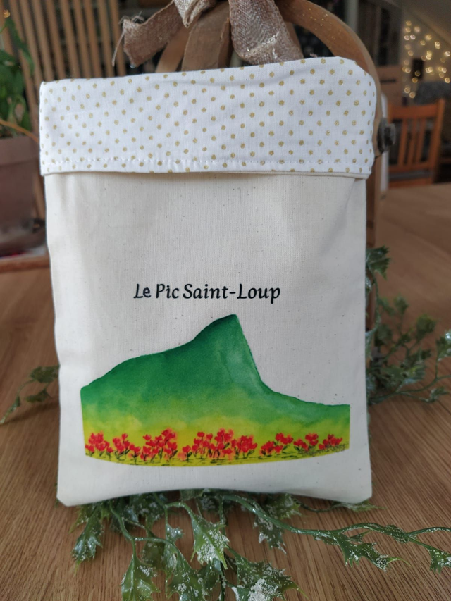 Pochette à livre petit modèle - Pic St Loup coquelicots