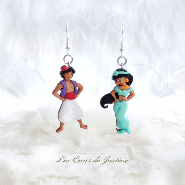 Boucles d&#039;oreilles Aladdin et jasmine 
