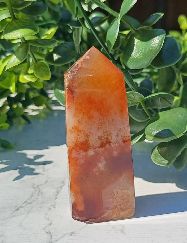 Carnelian and Flower Agate Tower 1