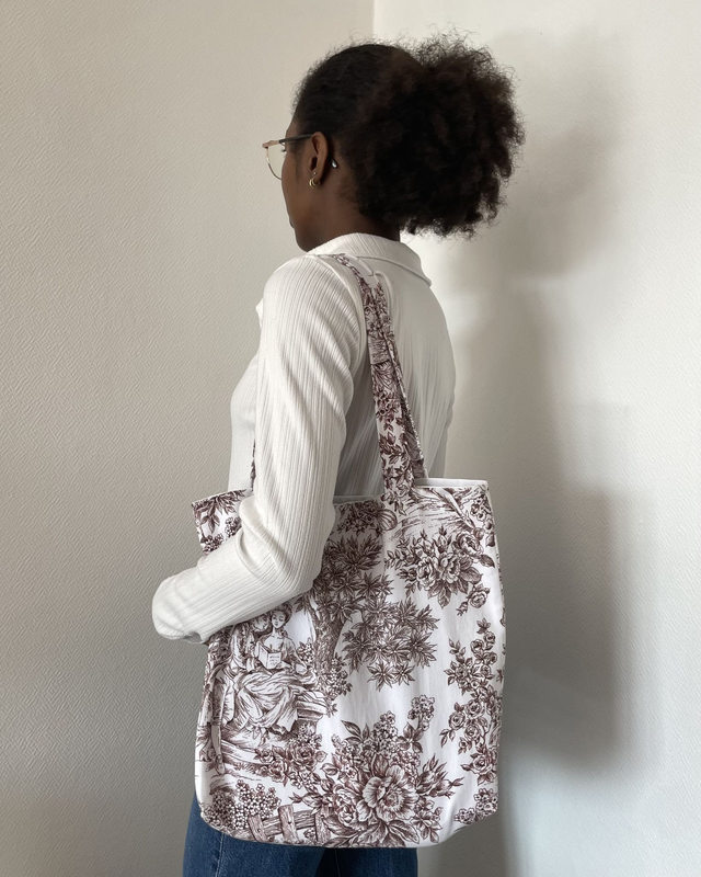 Tote bag toile de jouy 