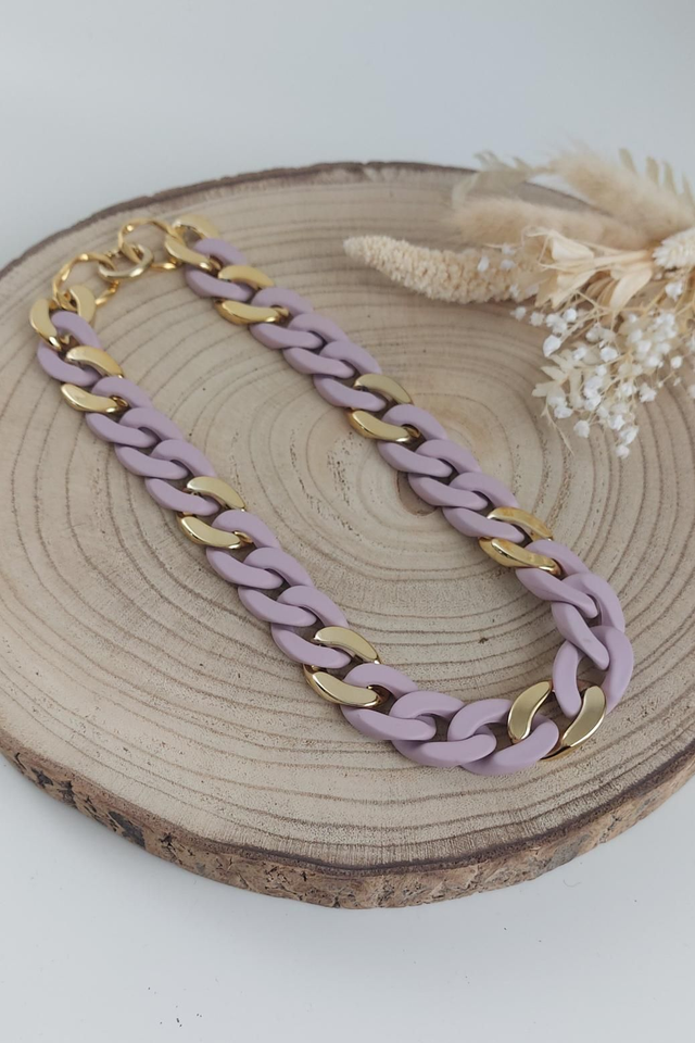 Collier Gaspard lilas doré
