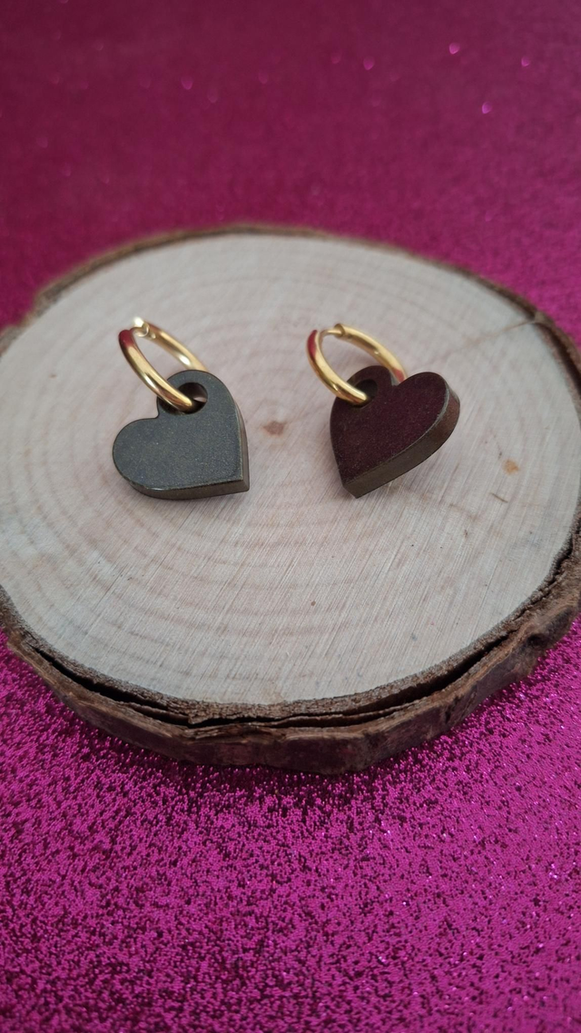 Créoles cœurs kaki