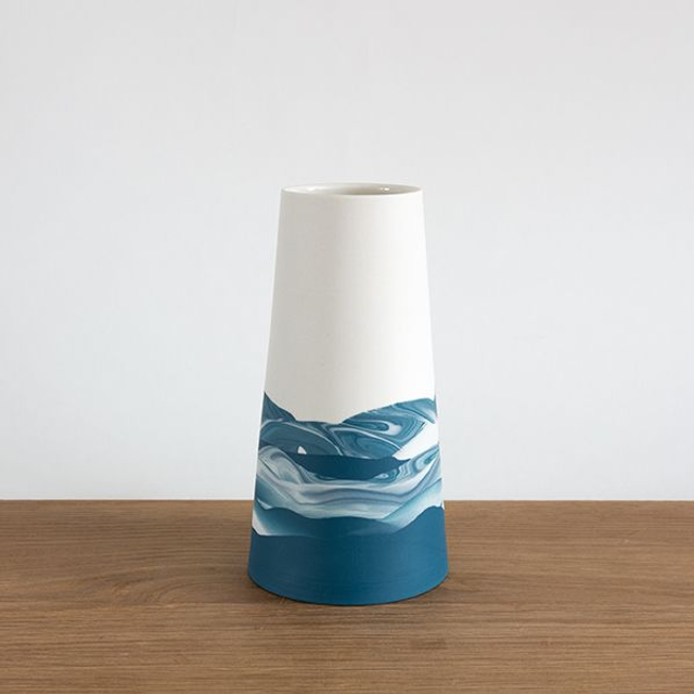 Vase - Moyen - Horizons - Bleu émeraude