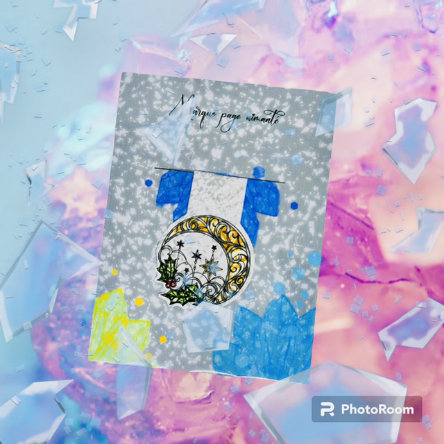 Marque page magnétique vitrail lunaire