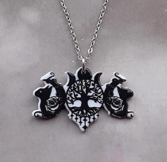 Triple Moon Cat Necklace 