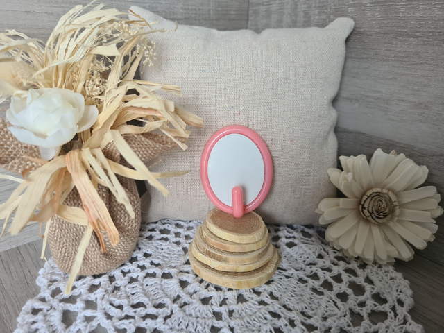 Petit crochet avec photos Ovale 4x5 cm Rose