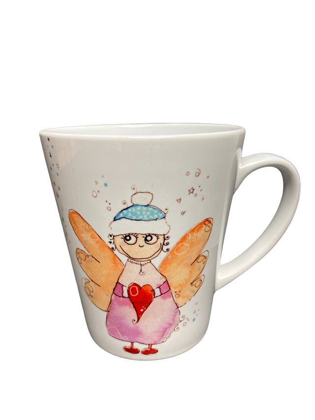 Konische Keramiktasse "Engelchen"