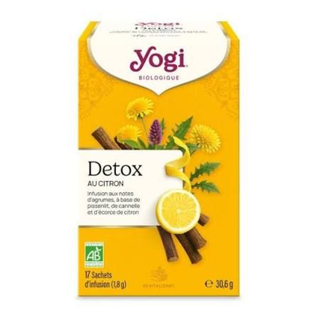 Yogi Tea Détox Citron BIO | Infusion Purifiante 17 Sachets