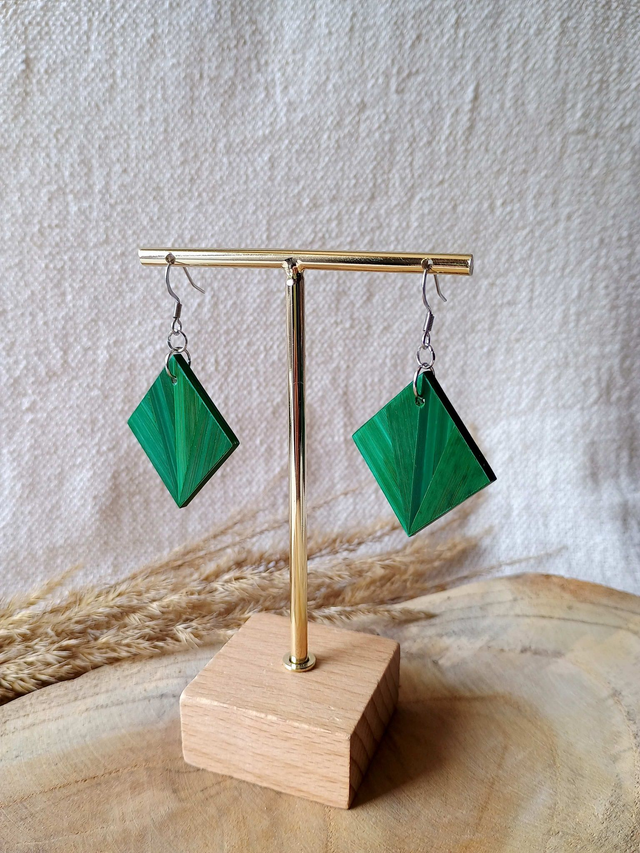 Boucles d'oreilles CARRÉ Éventail