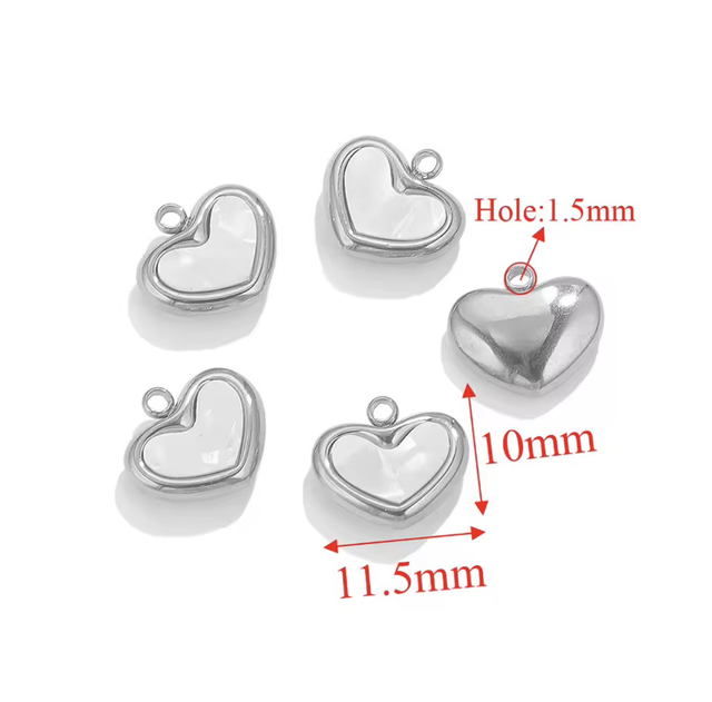 Charm cuoricino effetto madreperla 