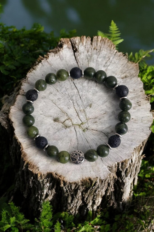 Bracelet Jade néphrite - Pierre de longévité d'honnêteté et de tempérance