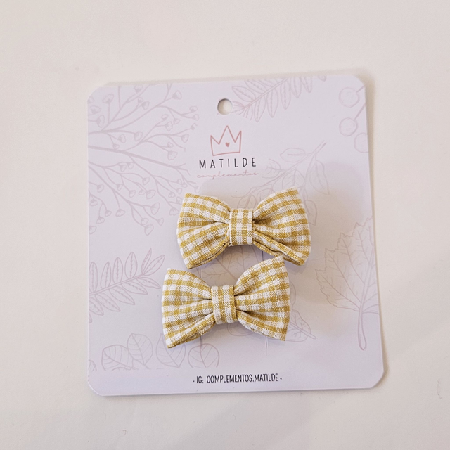 Mini Pinza Par Amarillo Cuadrille 