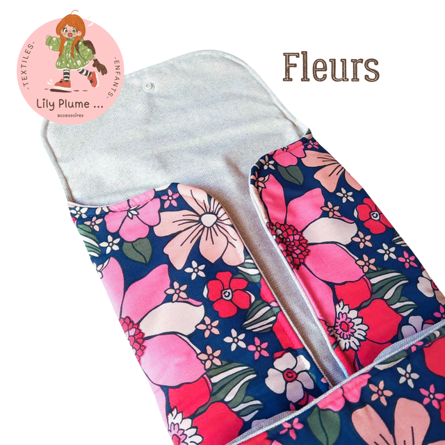 Tapis à langer nomade fleurs