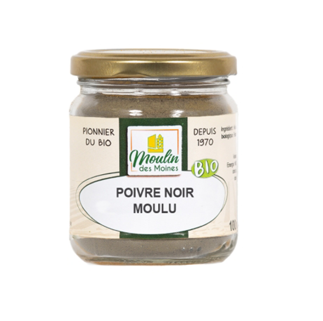 Poivre noir moulu bio - 100gr 