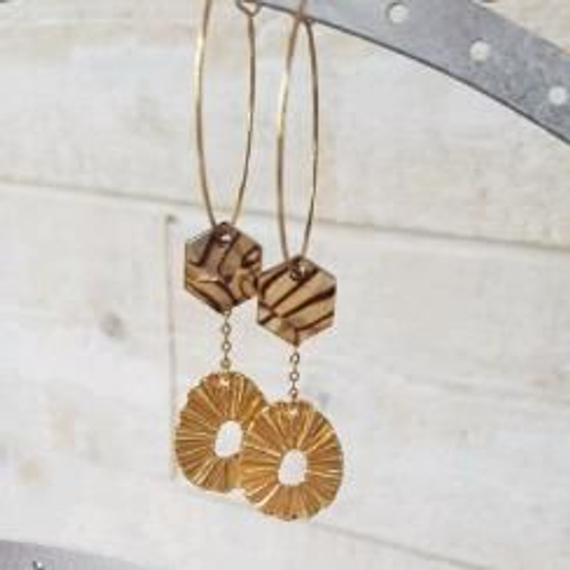 Créoles 80 mm acier et goutte froissée