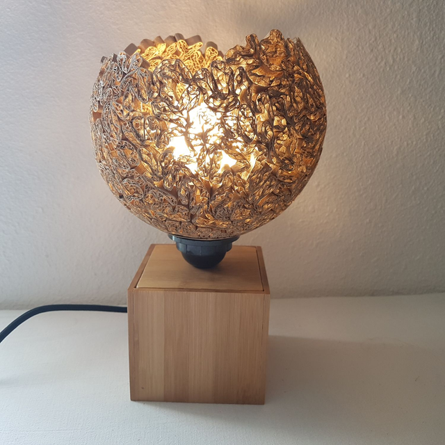 Lampe cube Léonie  -Bambou-