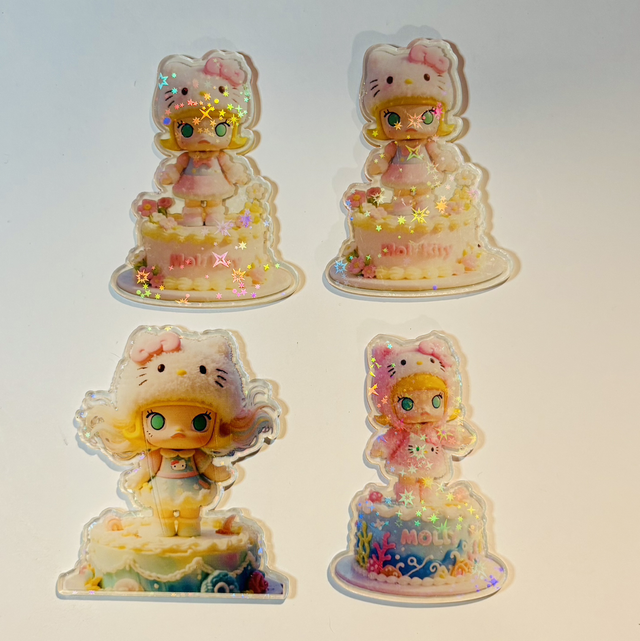 Beautiful Large Molly acrylic charms x 4 (8cm)