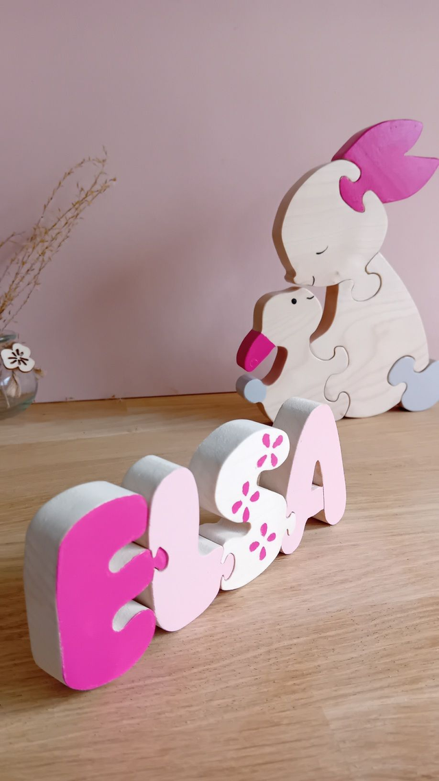 Puzzle prénom en bois – Personnalisé sur commande