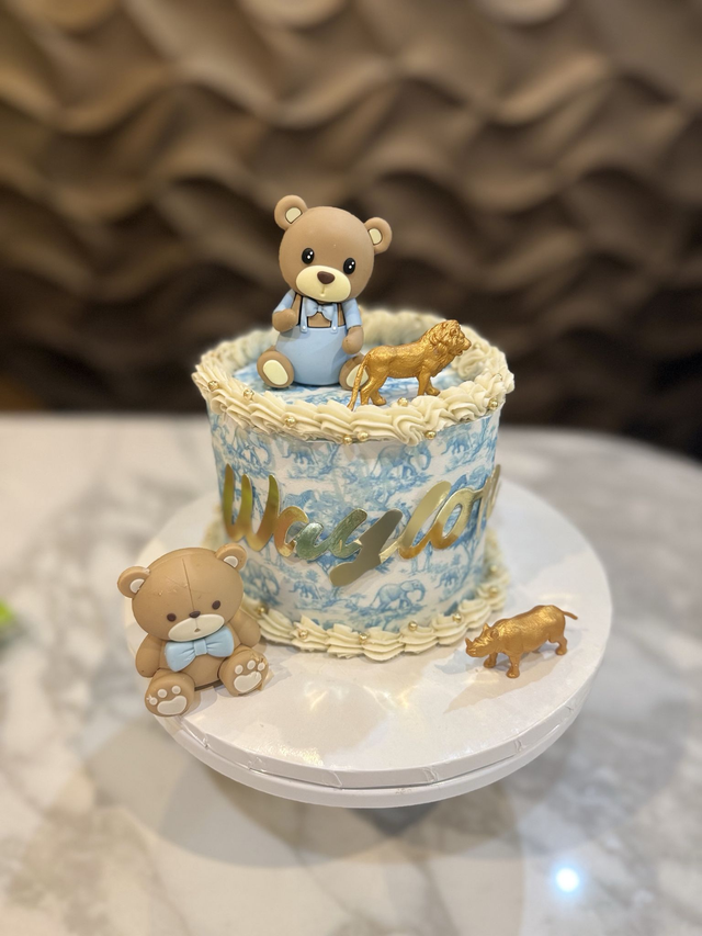 Blue Dior Safari print Birthday Cake