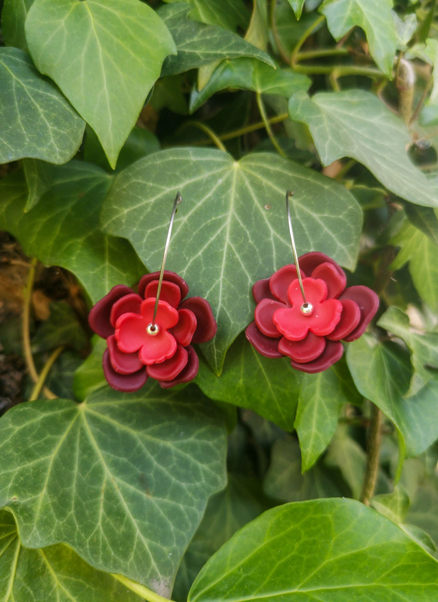 Collection Florale Pétale Pourpre - Boucles d'oreilles Flore (version argentée)