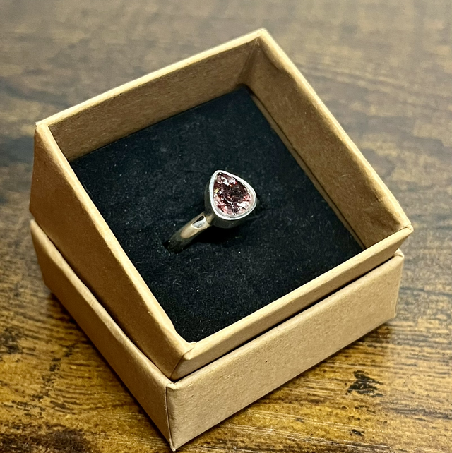 Bague en argent et Quartz Hématoïde - Taille 53