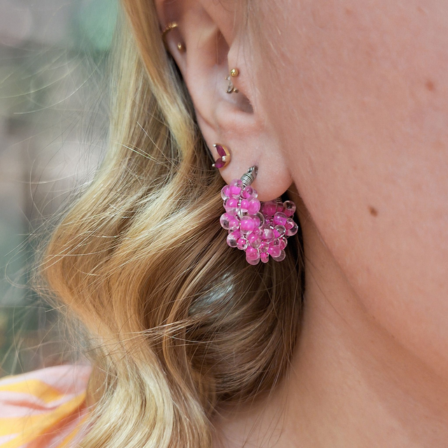 Helmirenkaat, 3cm, fuksia, teräs