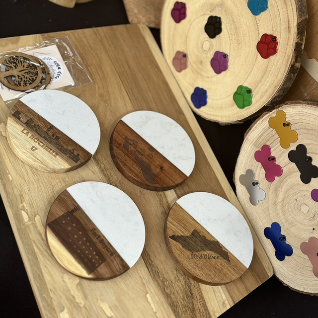 Dessous de verre marbré 