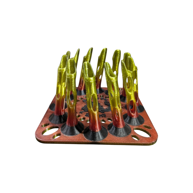 12 Arrow Fletching Stand/ Ground Quiver (Translucent brown to green and black)