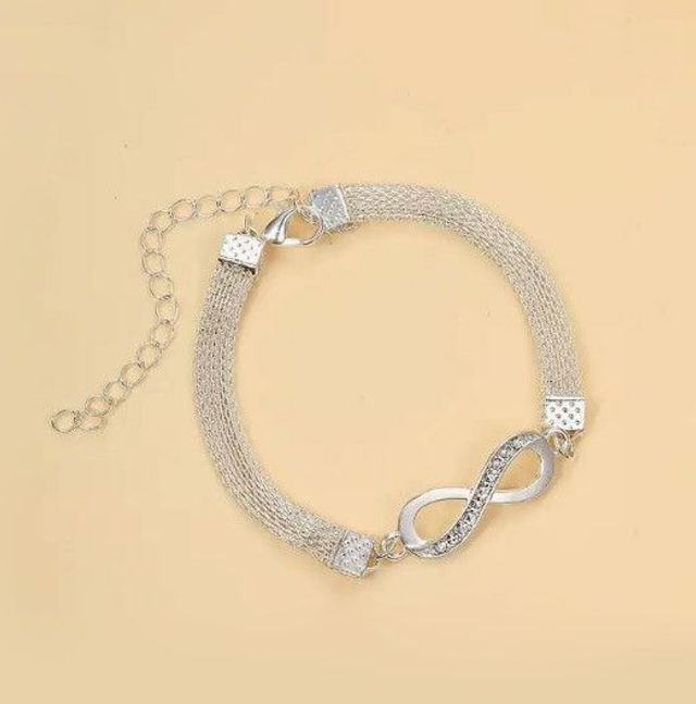 Bracelet de biceps Infini éclatant Argent