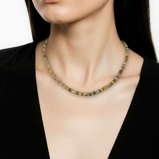 "Agate crazy lace" - Collier perles heichi - CH-8