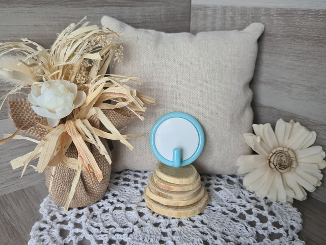 Petit crochet avec photos Rond Ø 4.5 cm Bleu 