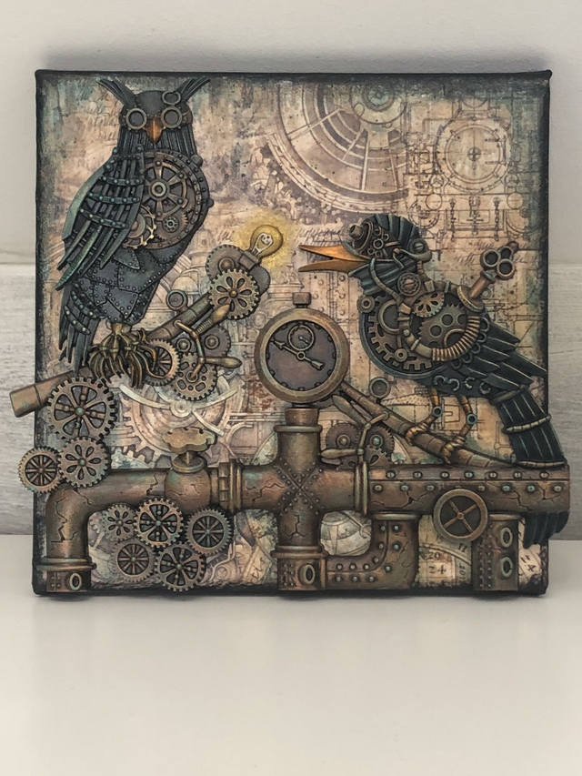 Tableau Hibou Mécanique