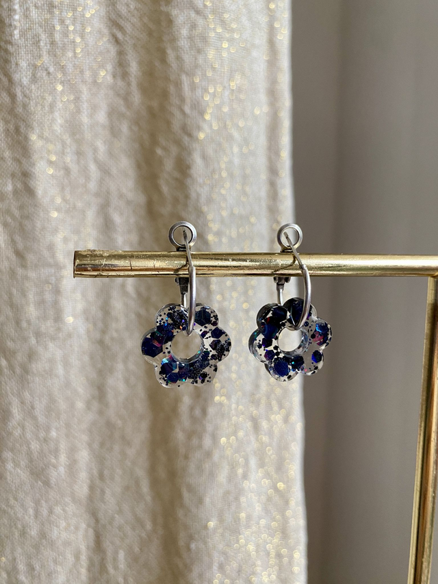 Créoles fleurs - pleine lune