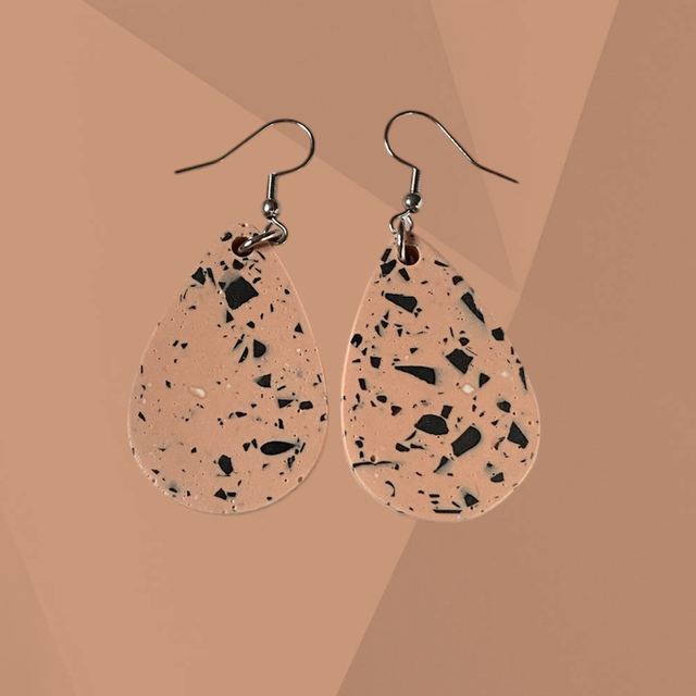 Boucles d’oreilles terracotta effet terrazzo 