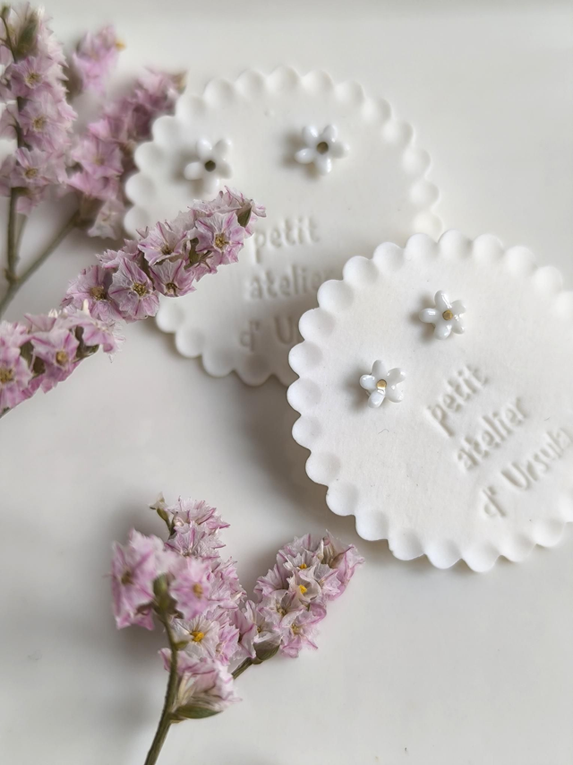 flower earrings with gold detail