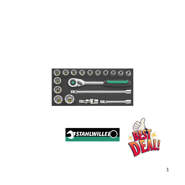 QuickRelease-Steckschlüsselsatz 1/2", 18 tlg. TCS 52/14/4QR